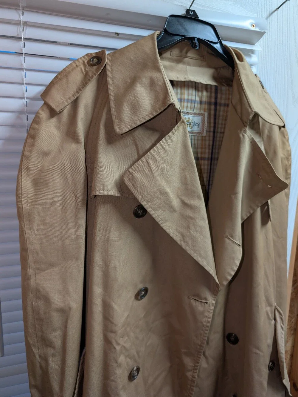 Gleneagles (46R) Classic Beige Trench Coat with Plaid Lining